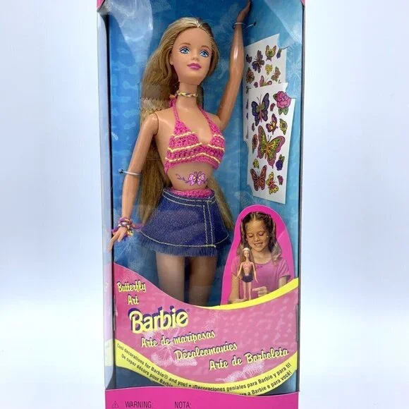 1998 Mattel Butterfly Art Barbie With Tattoos, Banned, Mint Cond. NIB.​​​​​​ - Picture 2 of 5